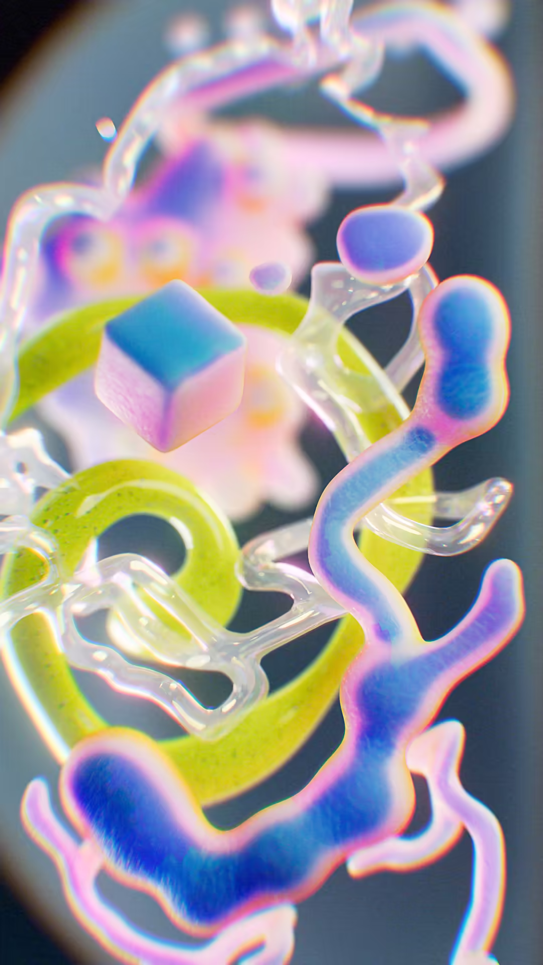Closeup render of bacteria vr sculpt illustration.