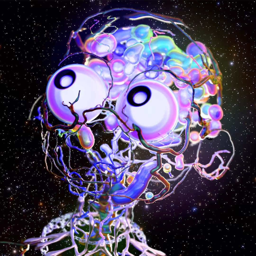 Brain portrait of character from cassadaga Fairy Garden music video