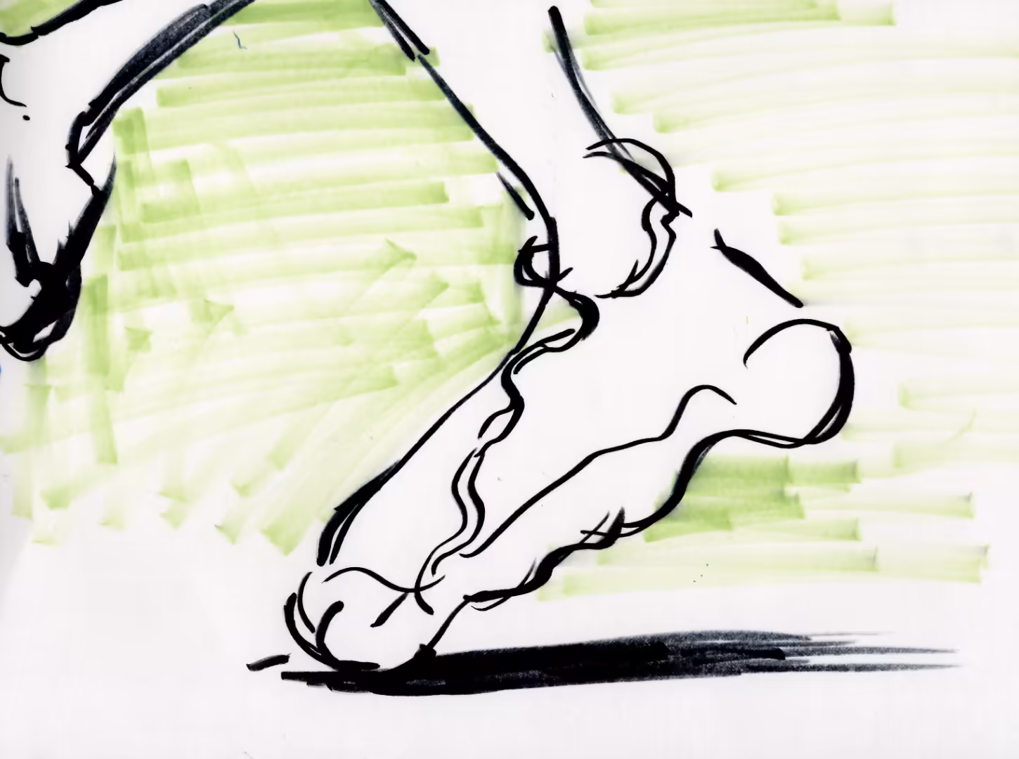 Sketch of wobbly shoes