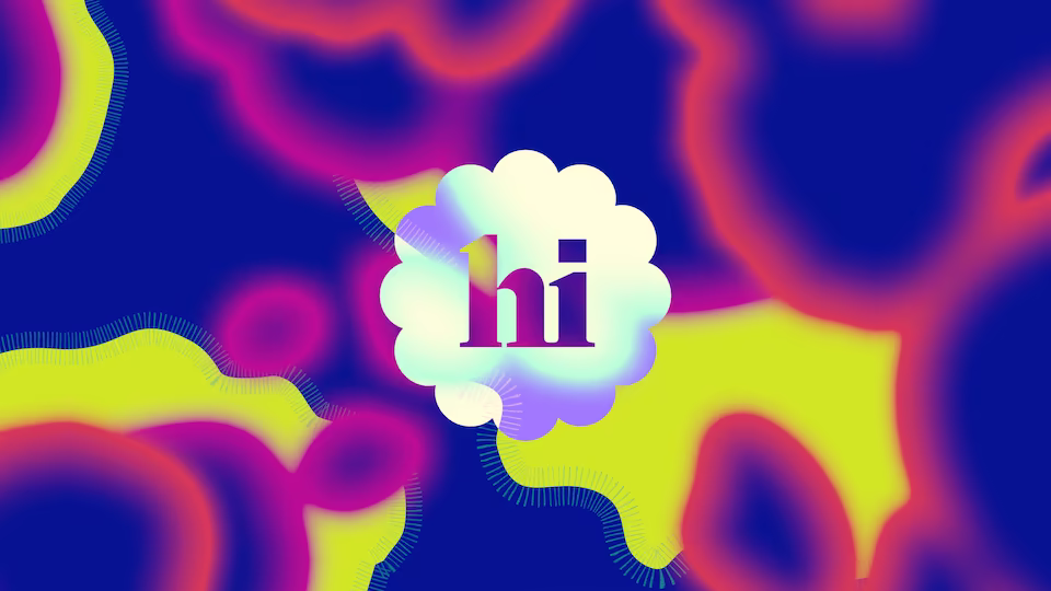 Bubbly background with deep blue, red, and yellow colors