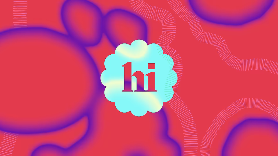 Bubbly background with red and deep blue colors