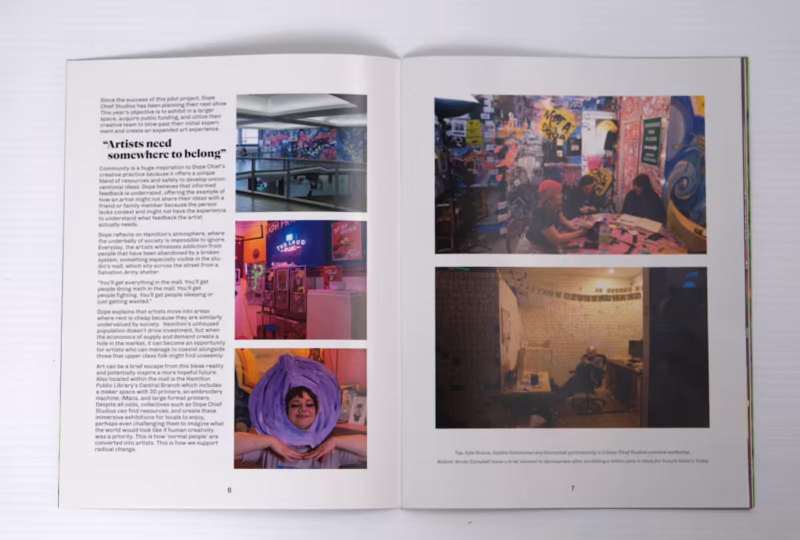 Hijinx World magazine spread photo. Continued article about Dope Chief Studios.