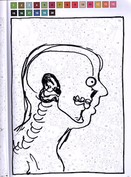Sketch of a skull inside a head